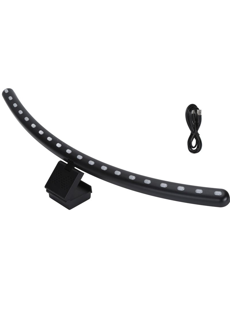 Computer Monitor Lamp, Curved Touch Control RGB LED Screen Monitor Light Bar, Support Stepless Dimming, Dynamic Music Rhythm, Timer, USB Reading LED Task Lamp,