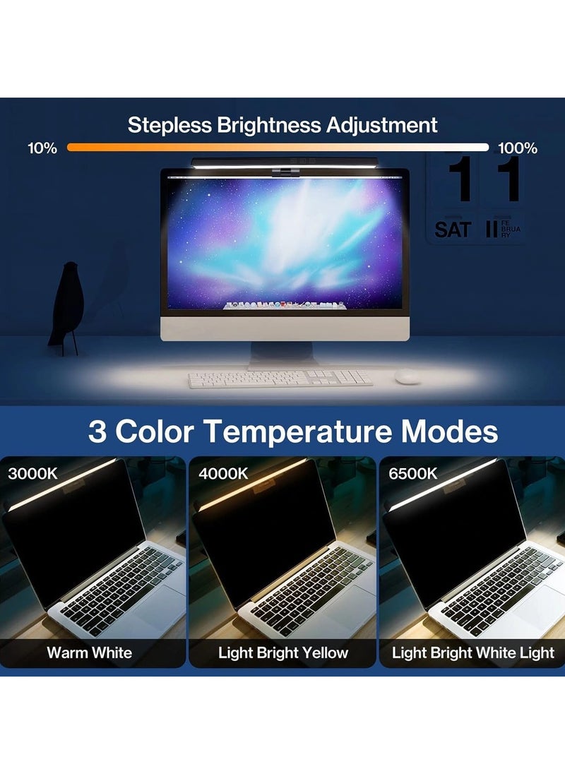 USB Powered Monitor Light,Eye-Care Computer Monitor Lamp Dimmable Screen Light Bar,Control,Timing No Glare