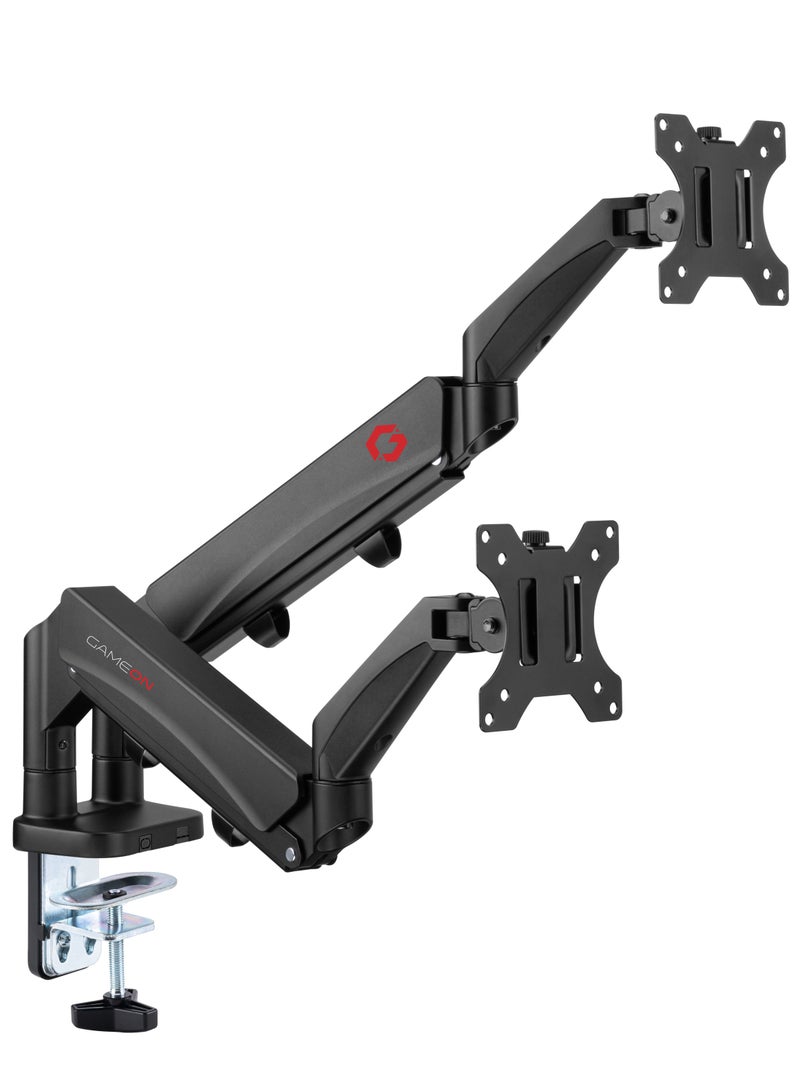 GO-5350 Dual Monitor Arm for Gaming and Office 17 to 32 Inches Screens Each Arm Supports Up to 9 KG Matte Black