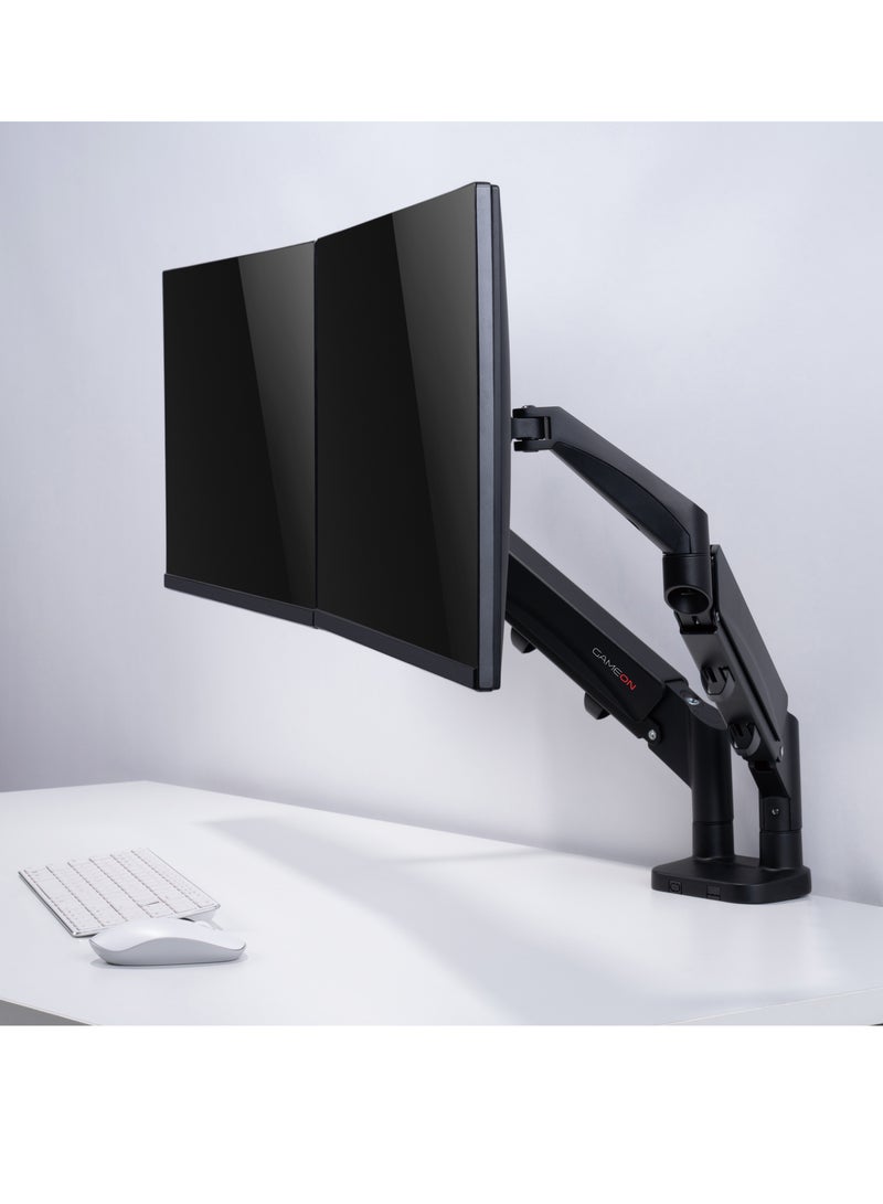 GO-5350 Dual Monitor Arm for Gaming and Office 17 to 32 Inches Screens Each Arm Supports Up to 9 KG Matte Black