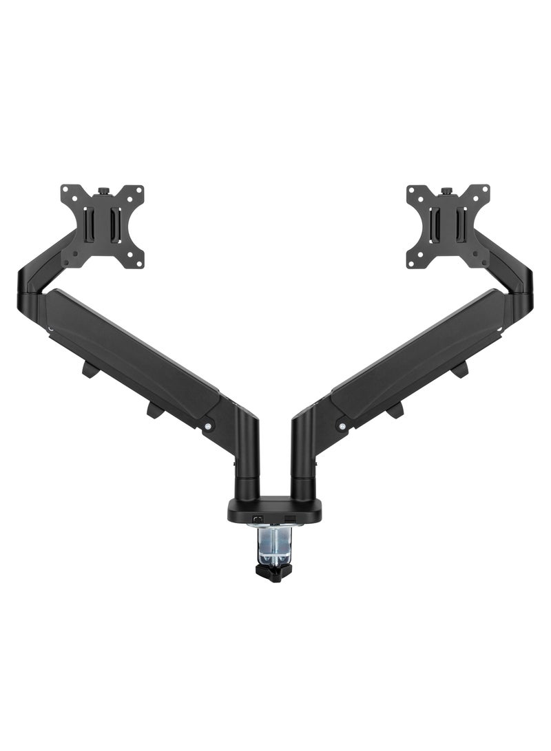 GO-5350 Dual Monitor Arm for Gaming and Office 17 to 32 Inches Screens Each Arm Supports Up to 9 KG Matte Black