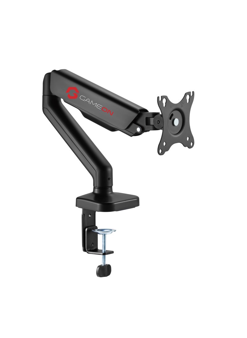 GO-5336 Single Monitor Arm for Gaming and Office Use Fits 17 to 32 Inches Screens Each Arm Supports Up to 9 KG Matte Black