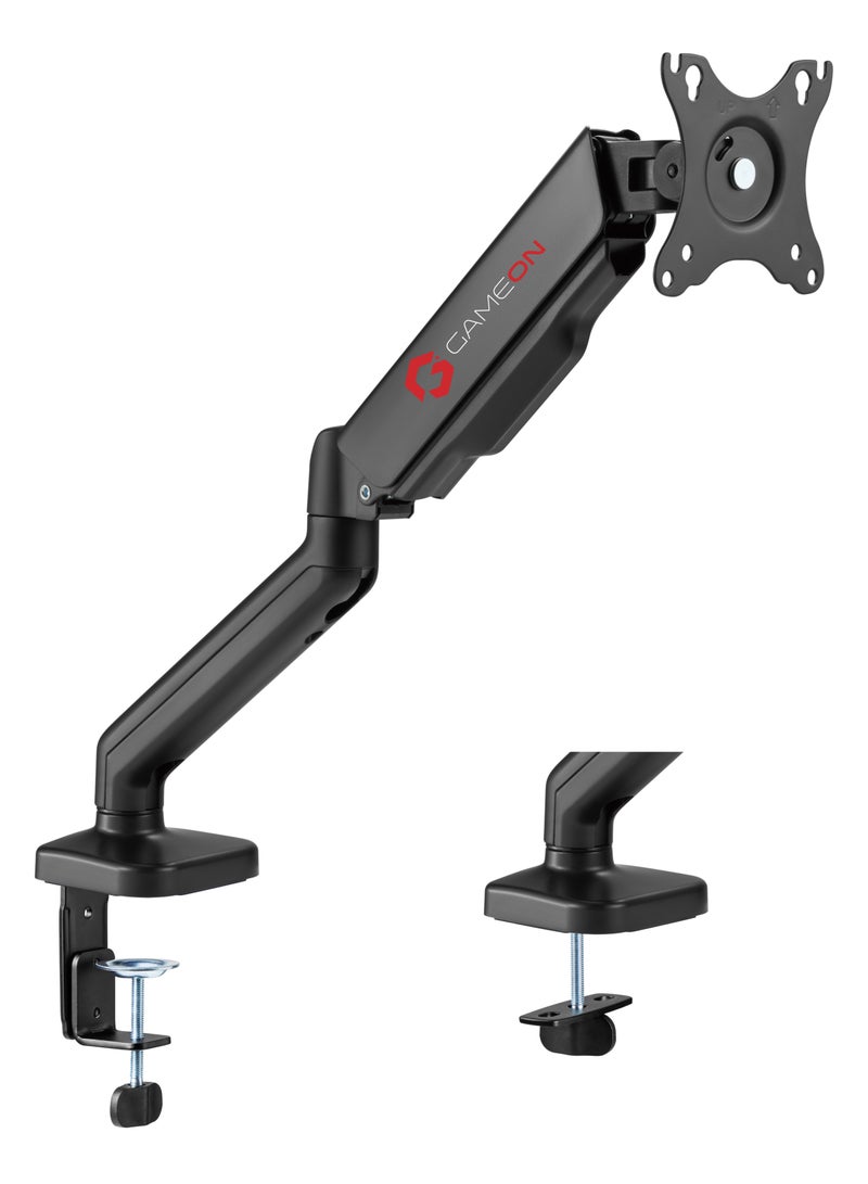 GO-5336 Single Monitor Arm for Gaming and Office Use Fits 17 to 32 Inches Screens Each Arm Supports Up to 9 KG Matte Black