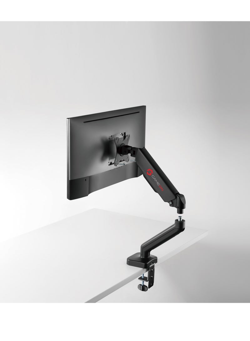 GO-5336 Single Monitor Arm for Gaming and Office Use Fits 17 to 32 Inches Screens Each Arm Supports Up to 9 KG Matte Black