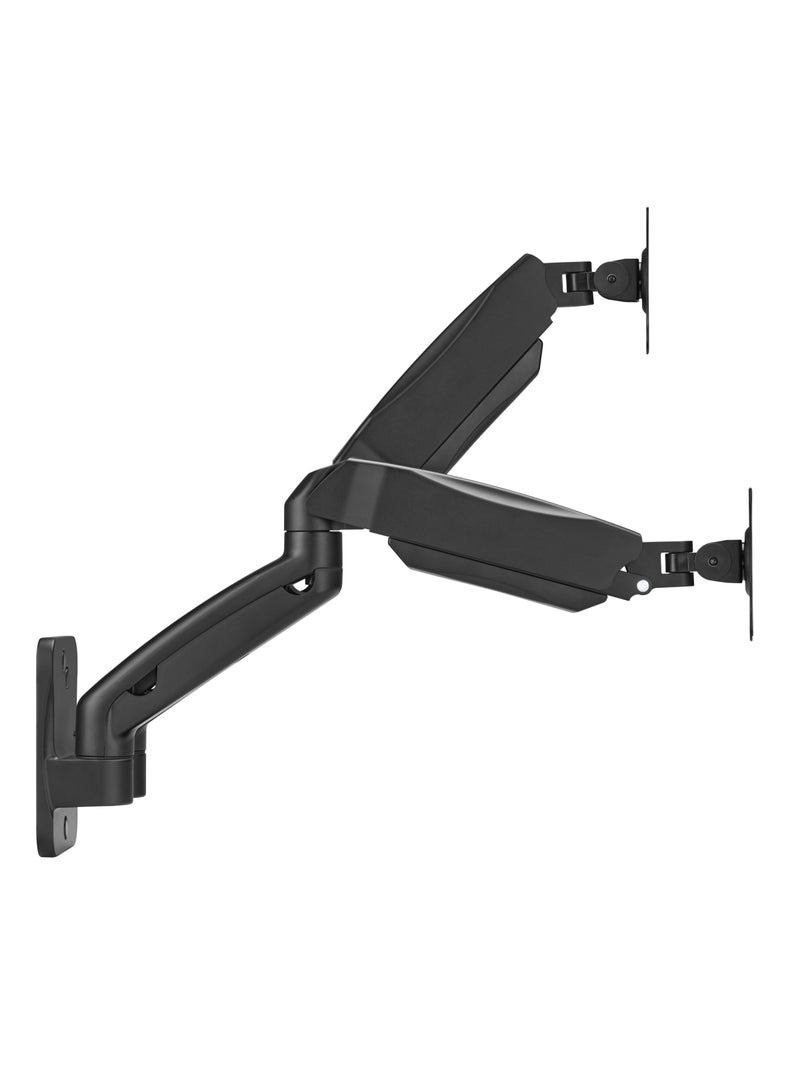 GO-5008 Dual Monitor Arm Economy Spring Assisted Wall Mount for Gaming & Office Use, 17 to 32 inch Each Arm Up To 9 KG Black