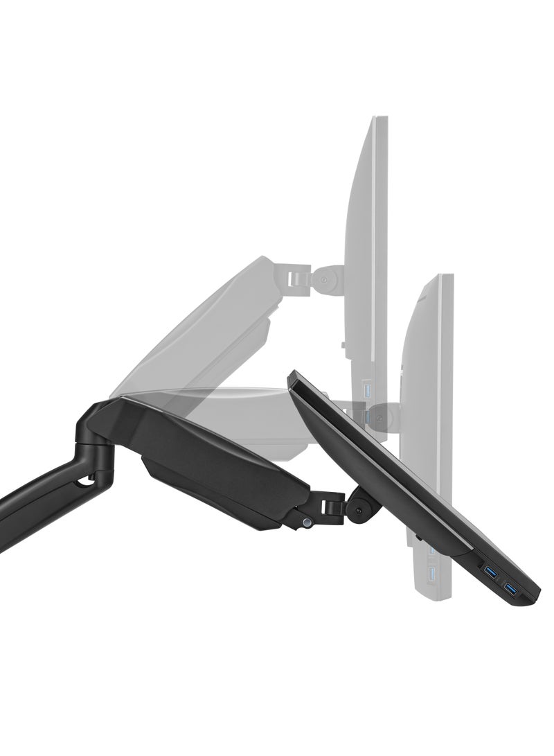 GO-5008 Dual Monitor Arm Economy Spring Assisted Wall Mount for Gaming & Office Use, 17 to 32 inch Each Arm Up To 9 KG Black