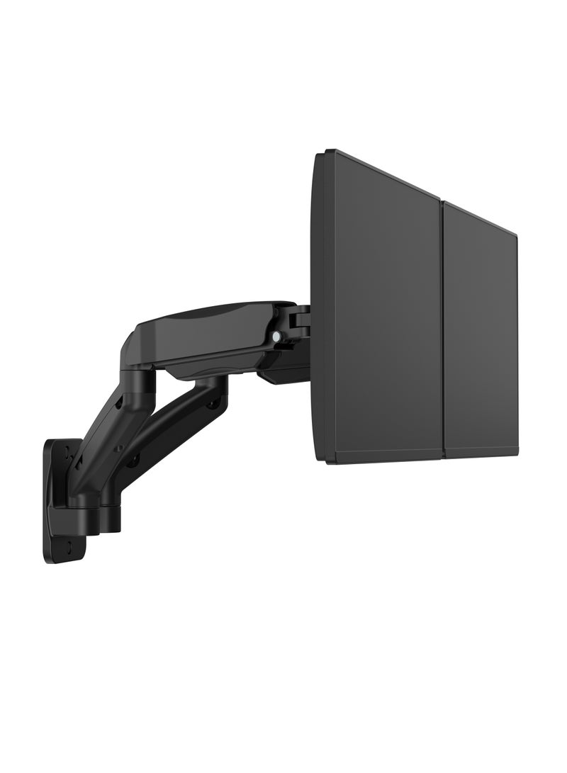 GO-5008 Dual Monitor Arm Economy Spring Assisted Wall Mount for Gaming & Office Use, 17 to 32 inch Each Arm Up To 9 KG Black