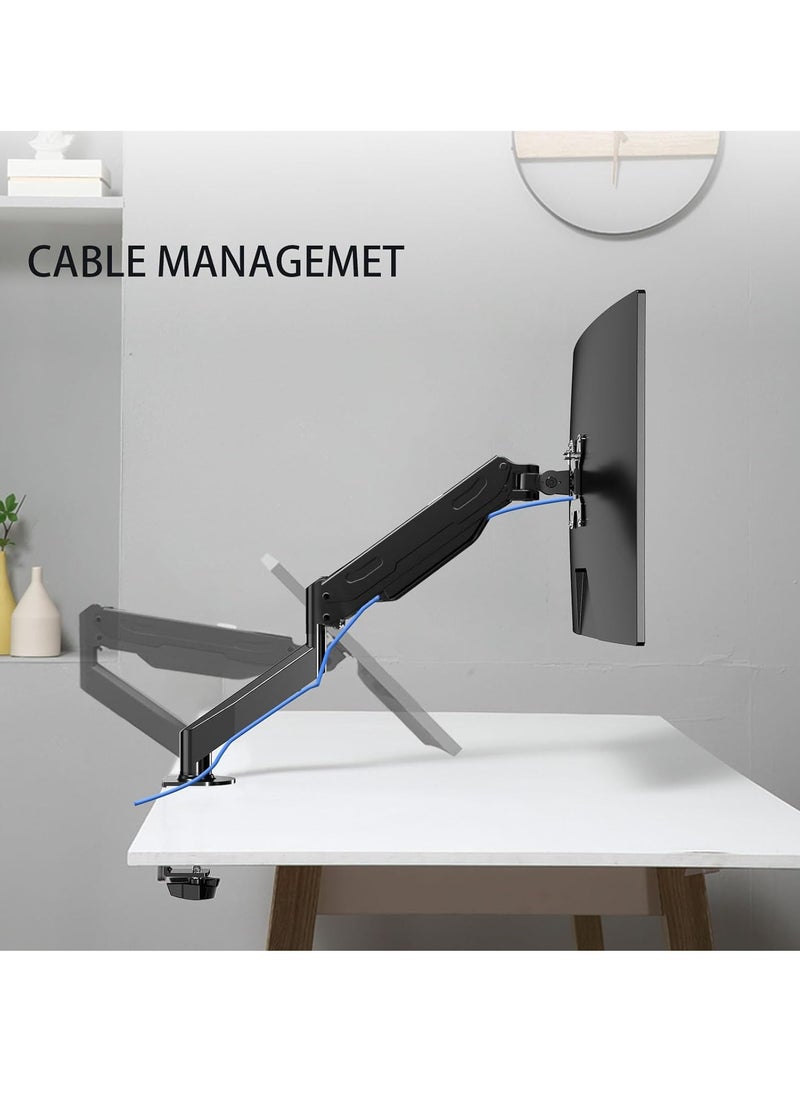 17-27 Inch LCD Monitor Stand with Gas Spring, 360° Rotatable, Height Adjustable Swivel, VESA 75x75/100x100mm - MD81 Monitor Arm for Ergonomic Workspace Setup