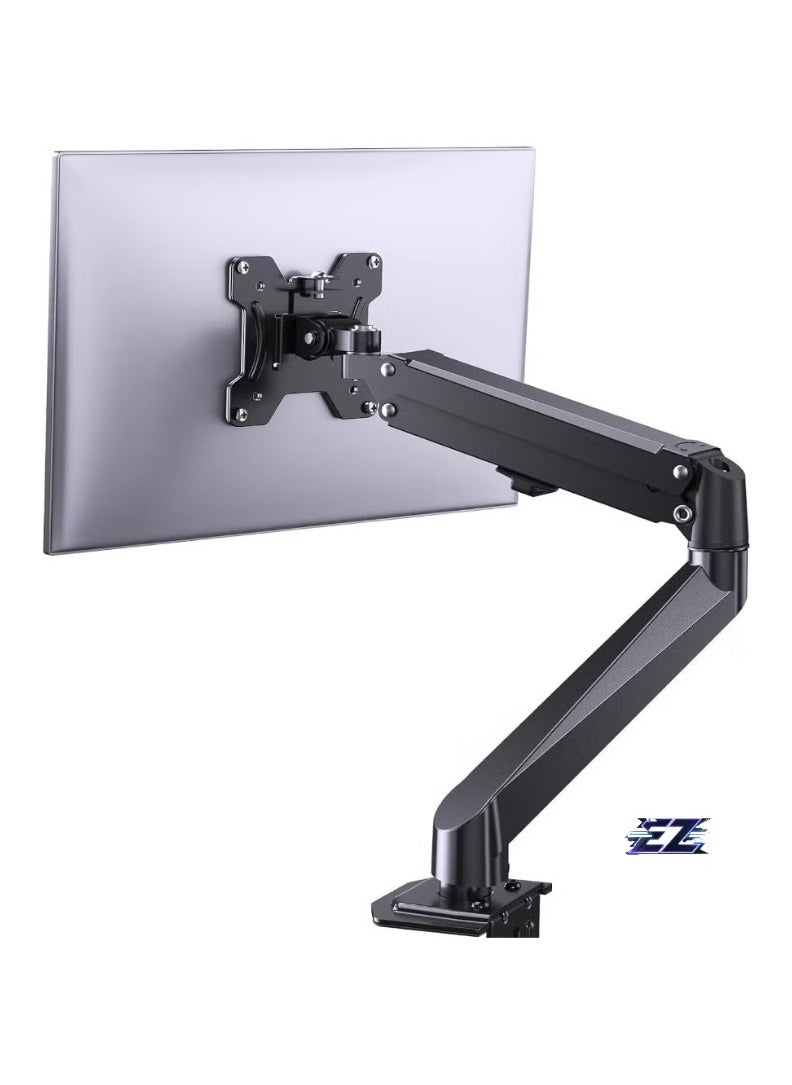 Single Monitor Mount – Gas Spring Monitor Arm with Full Motion, Adjustable Mount, VESA Bracket, Fits 17 to 27 Inch Monitors, Holds up to 14.3 lbs