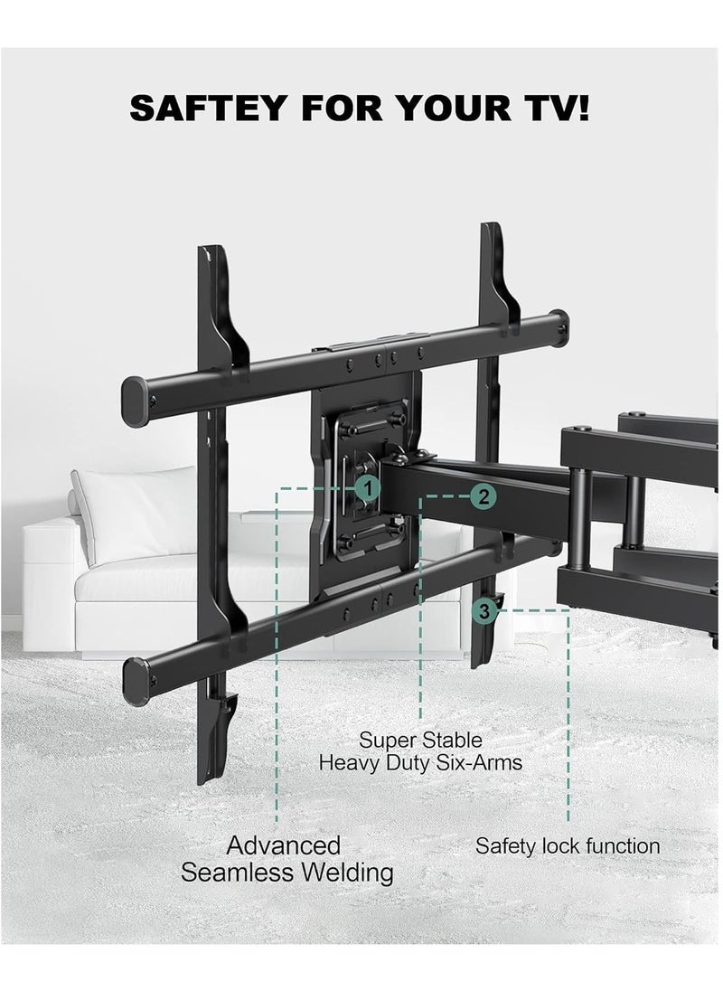 Full Motion TV Wall Mount, Articulating Swivel Extension Arm, Fits 37-75