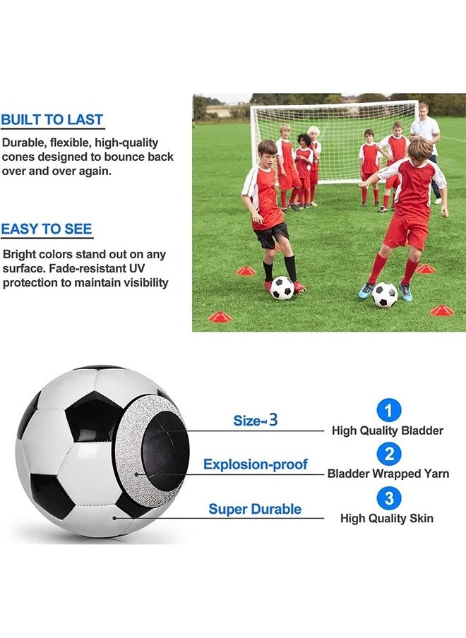 Portable Training Goals,120x90 cm Pop Up Soccer Net for Backyard,Set of 2 With Carry Bag,soccer ball,inflation pump,8 cones and 8 U shaped nails