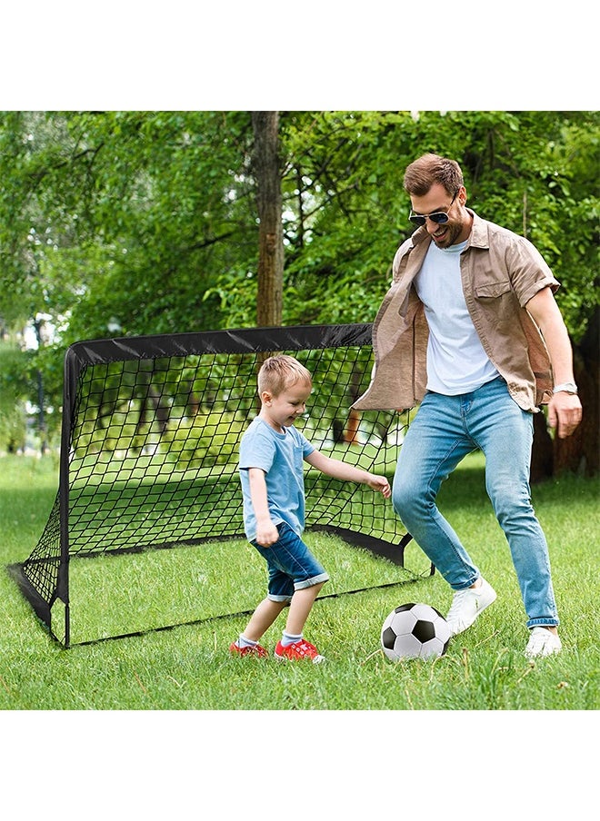 Portable Training Goals,120x90 cm Pop Up Soccer Net for Backyard,Set of 2 With Carry Bag,soccer ball,inflation pump,8 cones and 8 U shaped nails