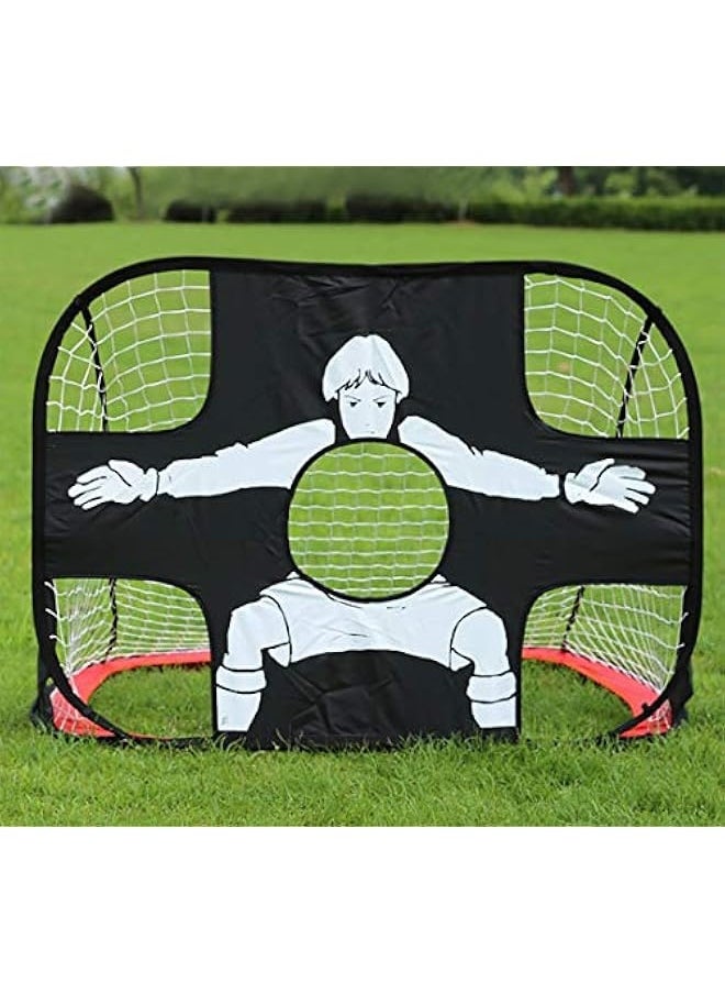 2 in 1 Soocer Goal for Kids Pop Up Kids Soccer Net Soccer Target with Carry Bag Perfect for Backyard Indoor Outdoor Sports and Practice