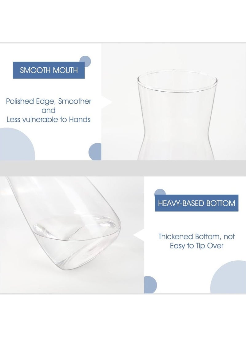 2 Pcs Clear Glass Vase, Exquisite Decorative Glass Flower Vase, 17cm Modern Style Flower Vase for Home Decor, Living Room, Dining Table, Office Decor (Transparent)