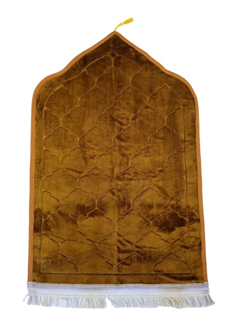 Premium Velvet Prayer Mat | 70*110 cm | Non-Slip Bottom | Thick Padding | Luxurious Velvet Top Surface | Available in Blue, Brown, and Red