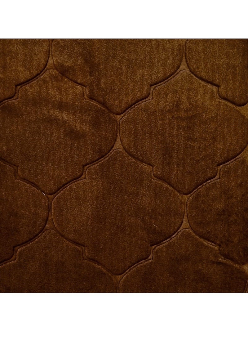 Premium Velvet Prayer Mat | 70*110 cm | Non-Slip Bottom | Thick Padding | Luxurious Velvet Top Surface | Available in Blue, Brown, and Red