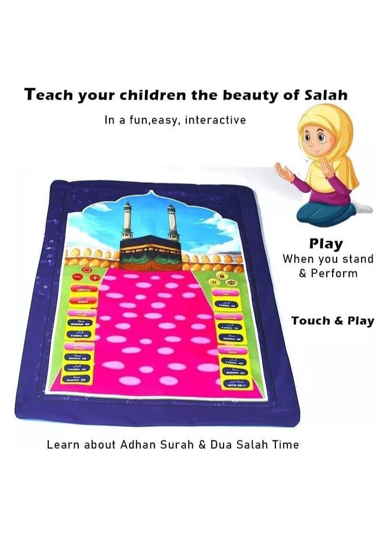 Electronic Kids Educational Prayer Mat - Interactive Learning and Fun for Children, Electronic Muslim Islamic Prayer Mat for Kids, Prayer Rug for Kids