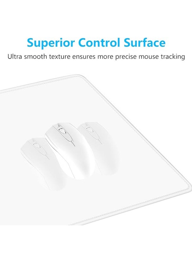 Large Mouse Pad, Extended Gaming Mouse Pad with Stitched Edges, Waterproof Desk Pads with Non-Slip Base, Computer Keyboard Pad, Big Mouse Mat for Laptop, Office, 23.6 x 11.8 in, Ivory White