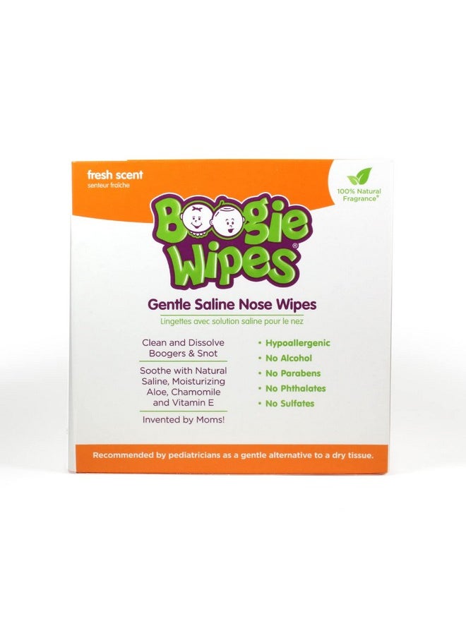 Nose Wipes By Boogie, For Baby & Kids, Face, Hand & Body, Fsa/Hsa Eligible, Made With Vitamin E, Aloe, And Natural Saline, Fresh Scent, 45 Count (Pack Of 2)