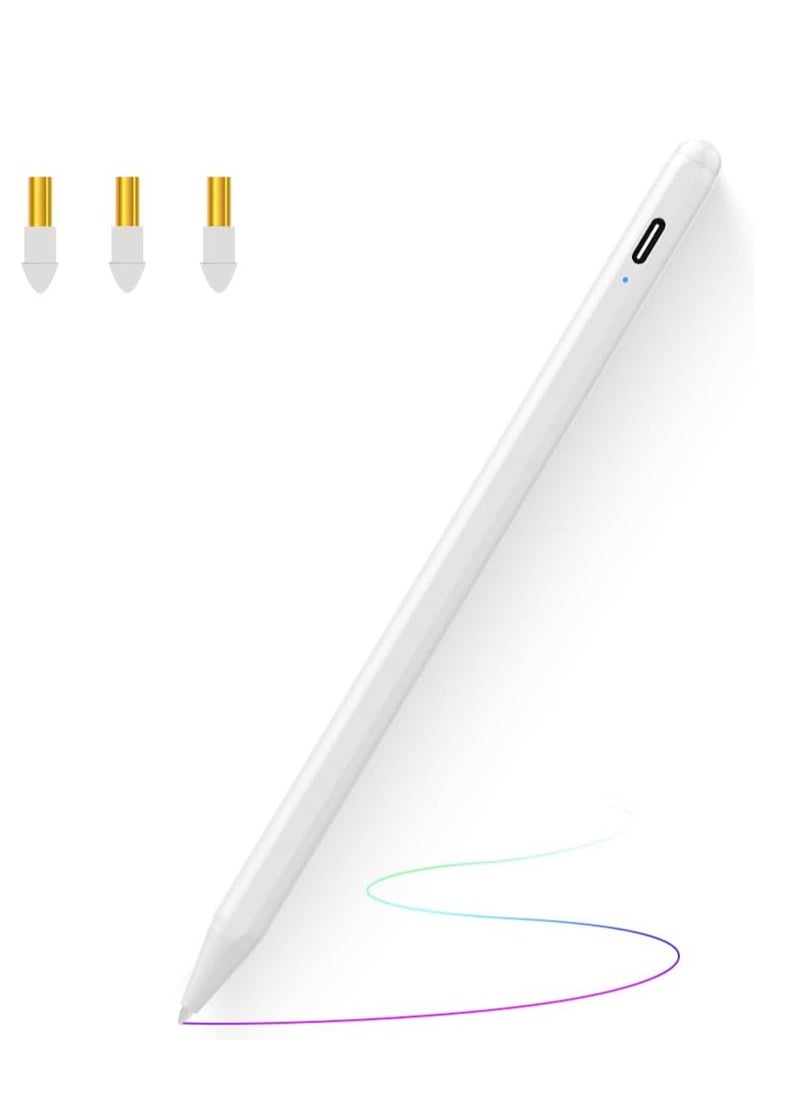 Stylus Pen for iPad with Palm Rejection, Compatible with (2018-2024) Apple iPad Pro M4 2024, iPad Air M2 2024, iPad Pro 11/12.9 inch, iPad 6-10th, iPad Air 5th/4th/3rd Gen, iPad Mini 5-6th Gen