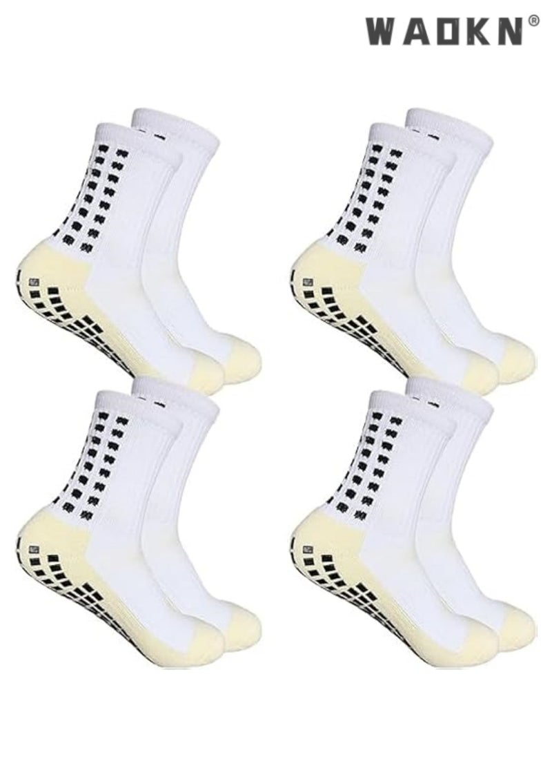 Thickened Bottom High Quality Non-slip Wear-resistant Football Socks Men's Youth Sports Non-Slip Socks Suitable For Football Basketball Ice Hockey Rugby 4 Pairs