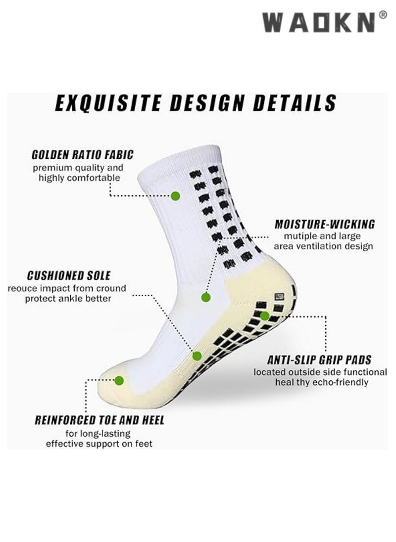 Thickened Bottom High Quality Non-slip Wear-resistant Football Socks Men's Youth Sports Non-Slip Socks Suitable For Football Basketball Ice Hockey Rugby 4 Pairs