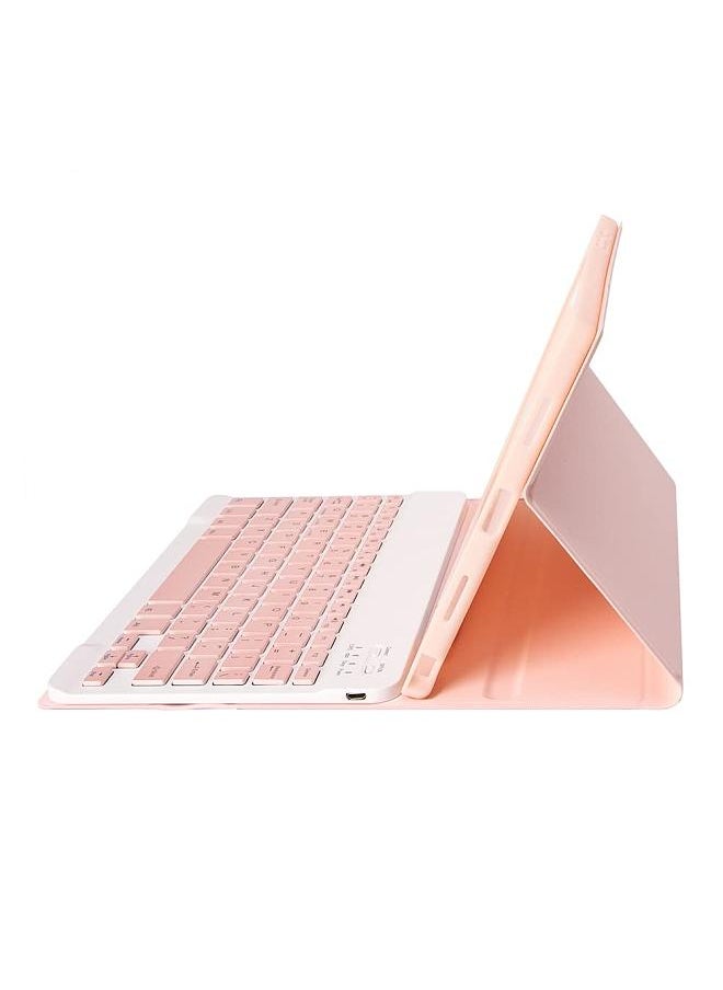 Portable Detachable Tablet Protective Case with BT Keyboard Pen Slot Compatible with Samsung Tab S6 Lite 10.4/P610/P615 Pink