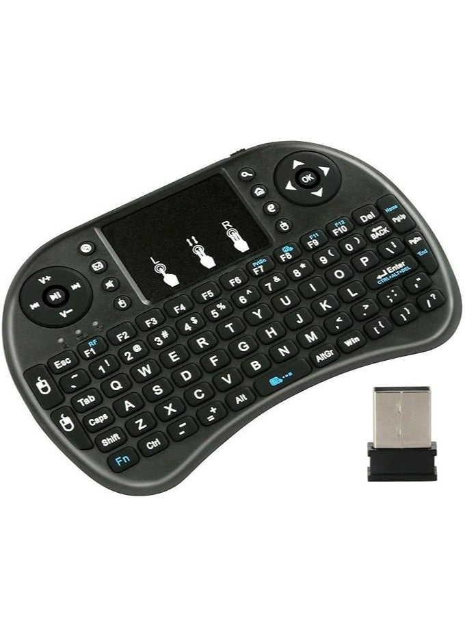 i8 Mini 2.4GHz Wireless Keyboard Touchpad Gaming Mouse - BLACK for PC,Google TV Box,Android TV