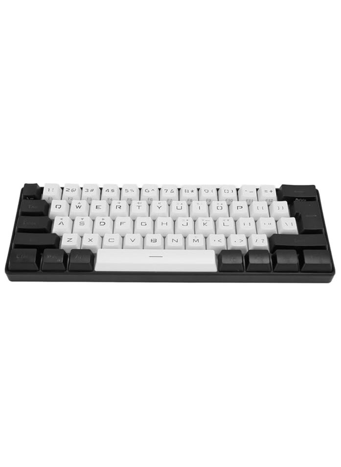 60% Mini RGB Keyboard, 61 Keys LED Backlight Ergonomic Mechanical Feeling Wired Gaming Keyboard for Office Business Gaming (White)