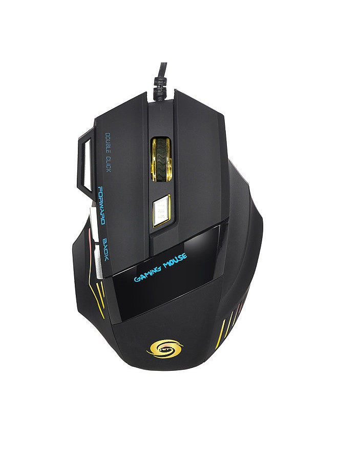 3200 DPI 7 Button 7D LED Optical USB Wired Gaming Mouse Mice for Laptop PC Professional Gamer Adjustable Black