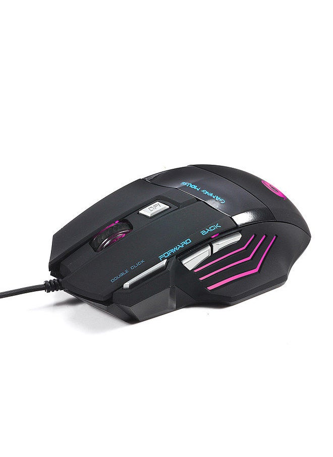 3200 DPI 7 Button 7D LED Optical USB Wired Gaming Mouse Mice for Laptop PC Professional Gamer Adjustable Black