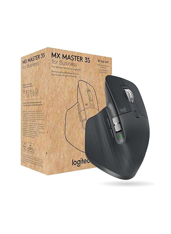 MX Master 3S for Business, Wireless Mouse with Quiet Clicks, 8K DPI, Secured Logi Bolt USB Receiver, Bluetooth, USB-C charging, MagSpeed Scrolling, Windows/Mac/Chrome/Linux - Grey Black