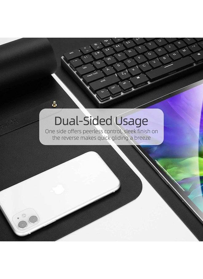 Multifunctional Ultra Thin Waterproof PU Leather Home/Office Desk Pad | Dual Sided | 90 x 45cm | Black