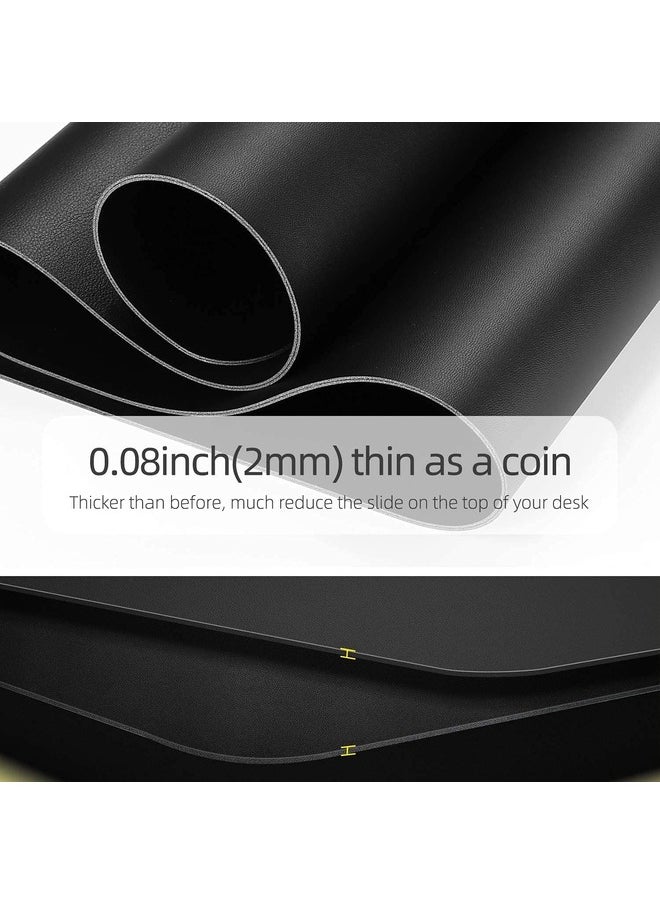 Multifunctional Ultra Thin Waterproof PU Leather Home/Office Desk Pad | Dual Sided | 90 x 45cm | Black