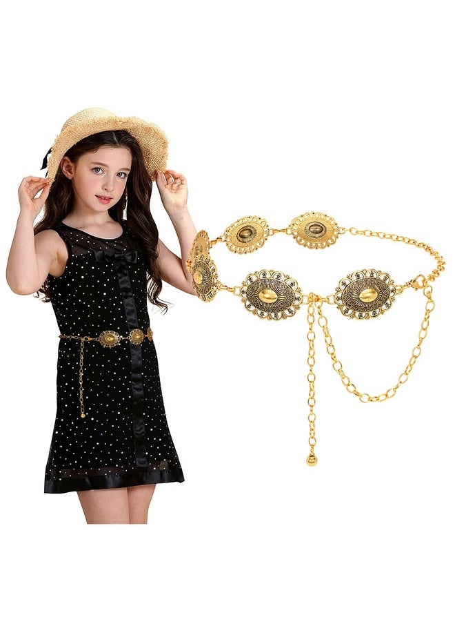 Kids Metal Waist Chain Belt Fashion Cute Body Belly Link Belt Chain For Girls Dress Skirts