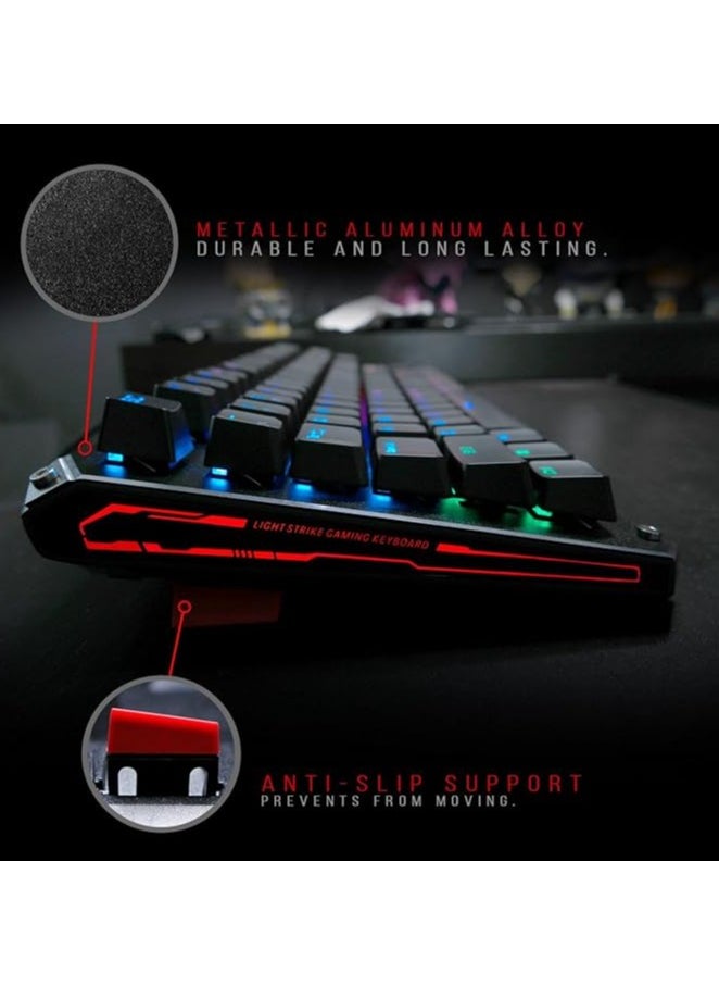 Mechanical Keyboard B930 RGB Tenkeyless Light Strike Libra Optical Keyboard, LK Sound Creator Tech, Zero-Lag Response, Self-Customize RGB Animation, Spill-Resistant Nano-Coating