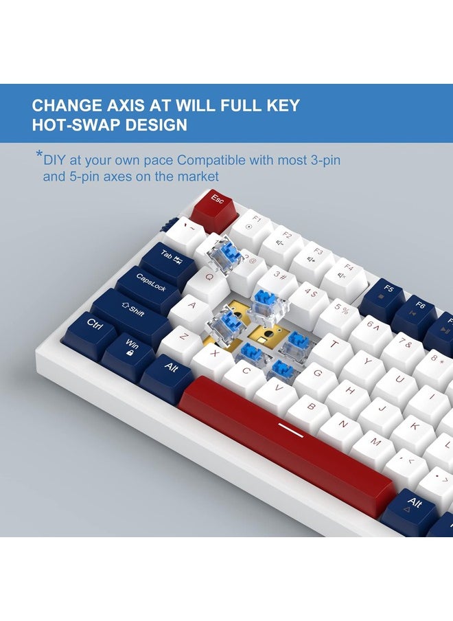 Mechanical Ultra-Slim Wired Gaming Keyboard – Blue Switches, 98 Keys, LED Backlit, Compact Design