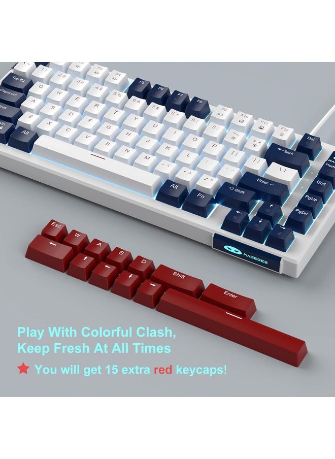 Mechanical Ultra-Slim Wired Gaming Keyboard – Blue Switches, 98 Keys, LED Backlit, Compact Design