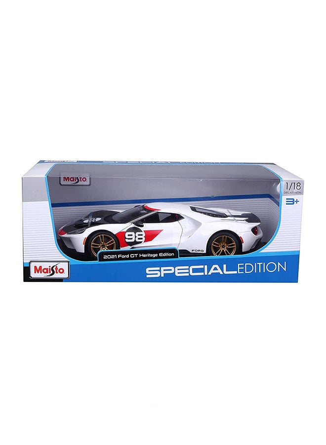 1:18 Scale Special Edition - 2021 Ford GT Heritage - White Diecast Car 27.90 x 7.55 x 11.50cm