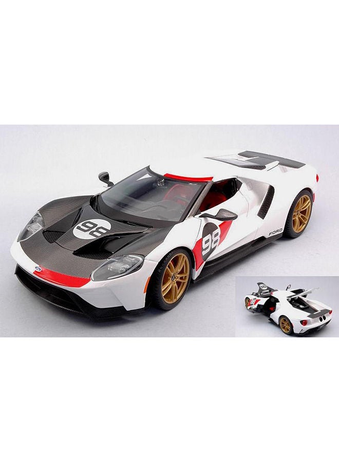 1:18 Scale Special Edition - 2021 Ford GT Heritage - White Diecast Car 27.90 x 7.55 x 11.50cm