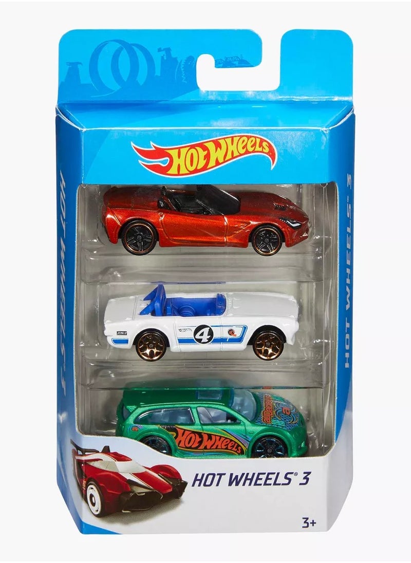 Hot Wheels Die Cast Cars 3pc Set Assorted