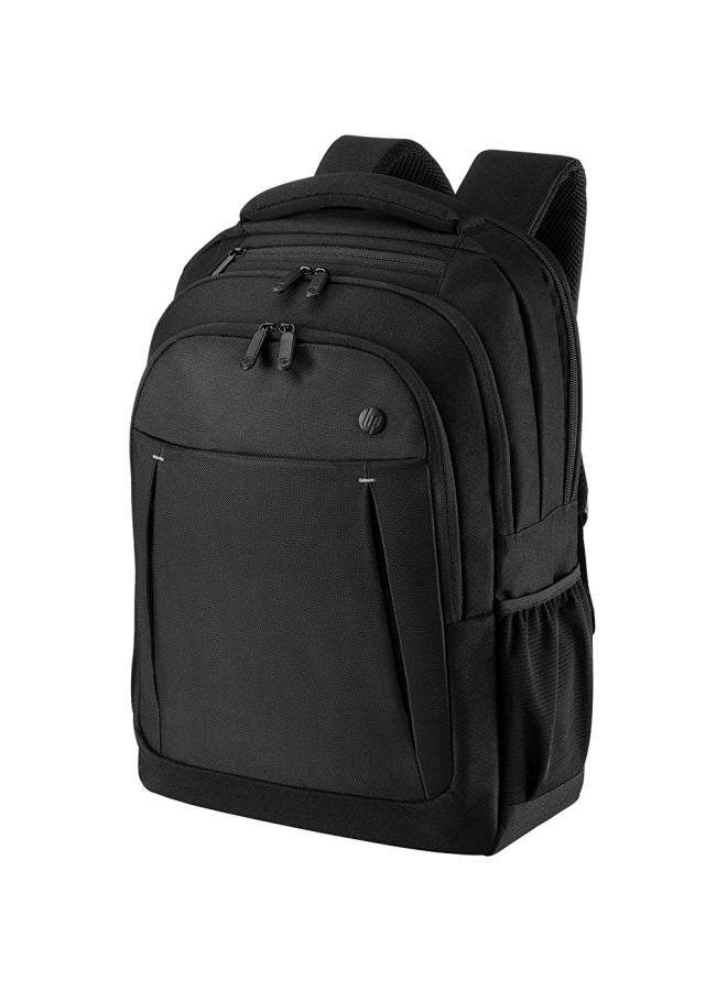 Zippered Backpack For 17.3-Inch Laptop Black