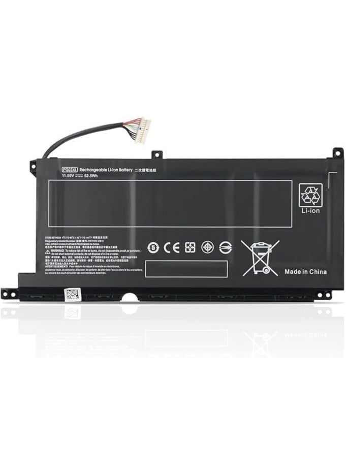 New Replacement PG03XL Laptop Battery for HP Pavilion Gaming 15-dk0xxx 15-dk1xxx 15-dk2xxx 15-ec0xxx 15-ec1xxx 15-ec2xxx 16-a0xxx 15-dk0015la 15-dk0001la 15-dk0007ng HSTNN-DB9G L48430-2B2