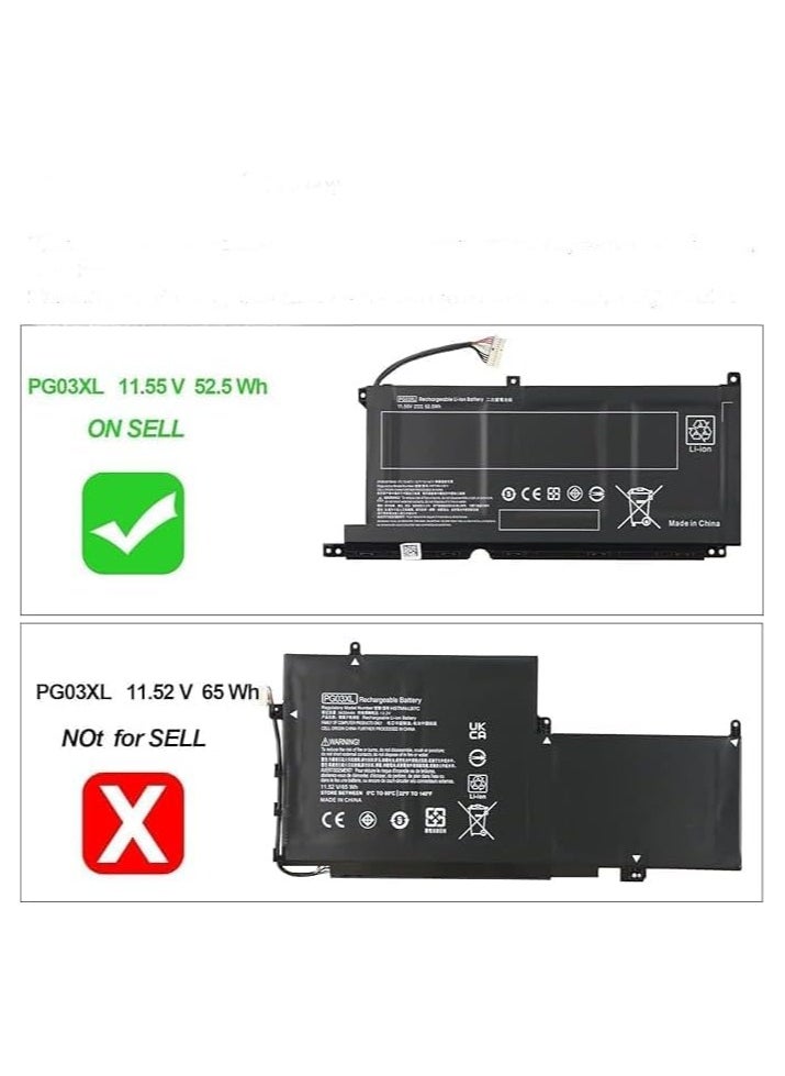 New Replacement PG03XL Laptop Battery for HP Pavilion Gaming 15-dk0xxx 15-dk1xxx 15-dk2xxx 15-ec0xxx 15-ec1xxx 15-ec2xxx 16-a0xxx 15-dk0015la 15-dk0001la 15-dk0007ng HSTNN-DB9G L48430-2B2