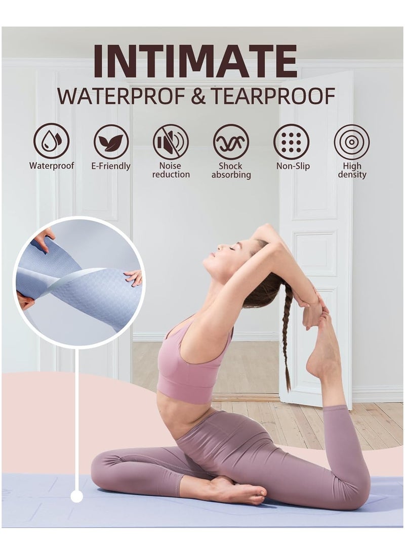 Thick Yoga Mat for Home Workout,183x61x0.6cm Non-Slip Exercise Fitness Yoga Mats,Eco-Friendly TPE Exercise Mats for Home Workout with strap & Carrying Bag