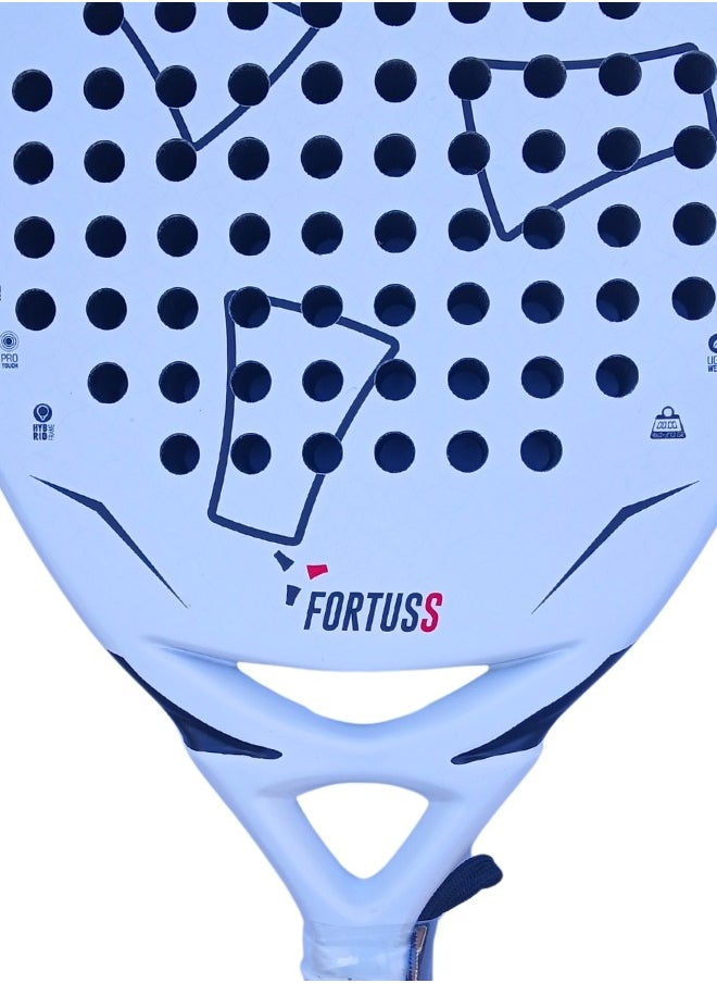 FORTUSS Padel Tennis Racket - Full Carbon Fiber - 3D Surface with Light EVA Memory Flex Foam Core - Padel Racquet - Hybrid Teardrop Paddle Racket with Bag Included (White)