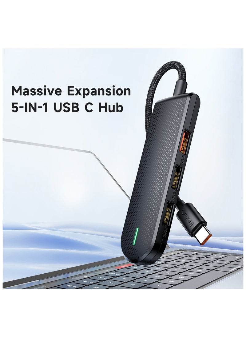 USB C Hub With 100W PD Charging Type C to HDMI 4K At 30Hz Adapter USB Hub 30 5Gbps Data Transfer Ports Compatible For MacBook Pro Air M3 M2 M1 iPad Pro M4 iPhone 16 15 Pro Pro Max Lenovo Dell HP