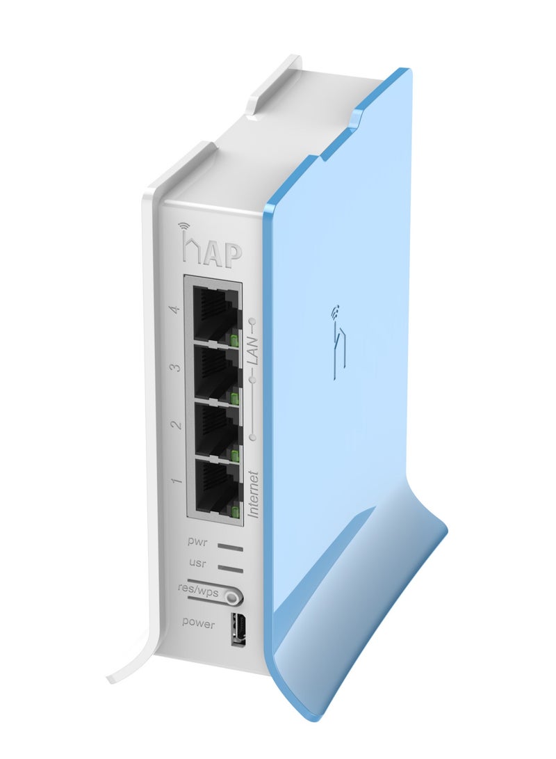 Small Home Access Point With Four Ethernet Ports - HAP Lite TC Blue and white