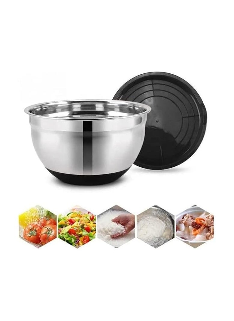 Stainless Steel Mixing Bowls (set of 5) with Airtight lids, Mixing Bowls Set Ideal for Baking, Prepping, Cooking and Serving Food, Nesting Metal Bowl for Space Saving Storage