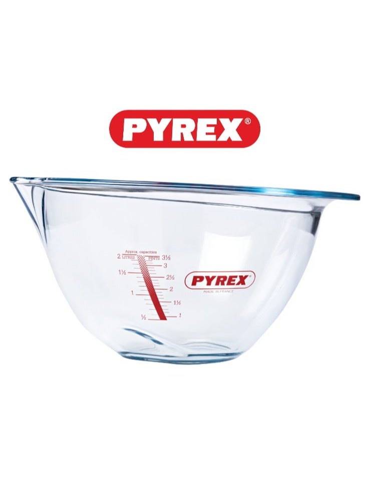 Pyrex Glass Expert Mixing Bowl 4.2L – Large Capacity, Heat-Resistant, with Measurement Markings Clear 4.2Liters